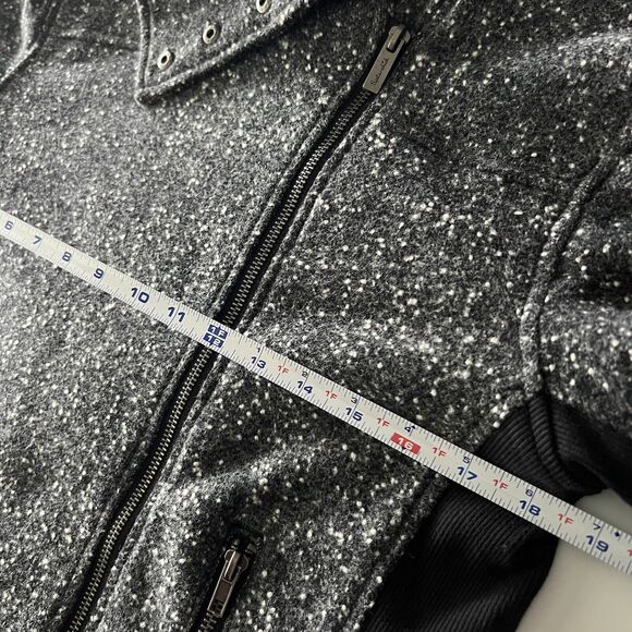 Splendid Womens Size Small Moto Coat biker jacket Gray Black Mock Neck NWT - Picture 11 of 13